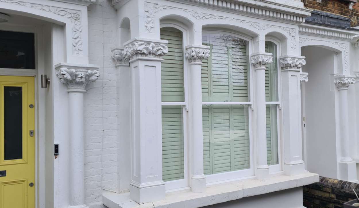 Timber sash windows on a London period property
