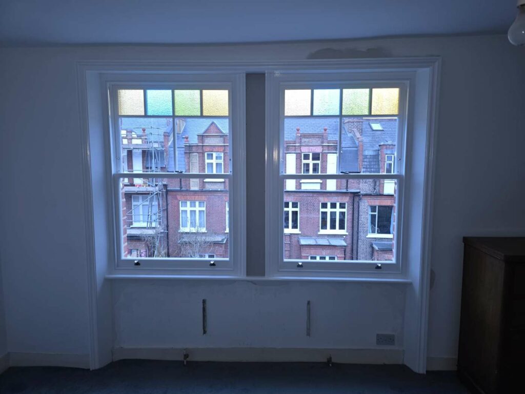 New timber sash windows installed in a London period home